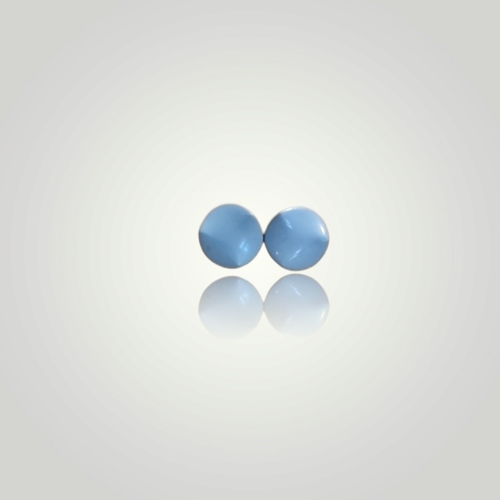 3 for $15 - Light Blue Rippled Round Stud Earrings